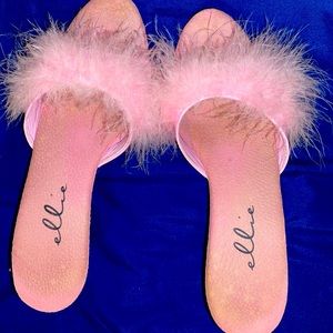 Feather clear heel shoes size 10